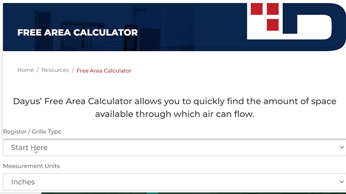 Free Area Calculator: determine how much space is open for air to pass through