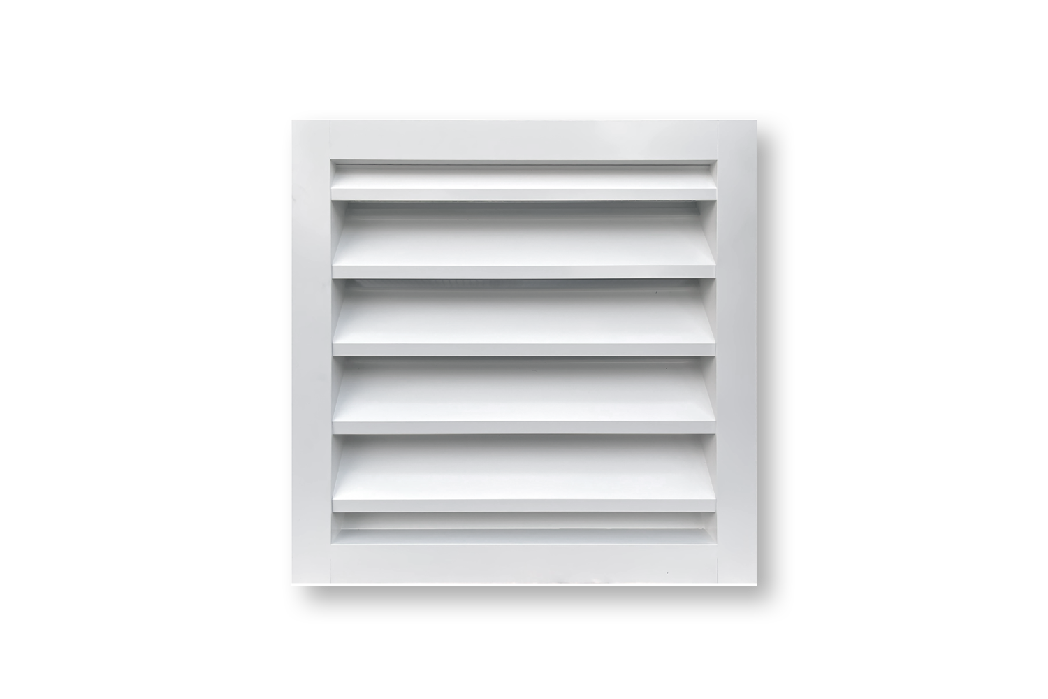 DAL4-FF White Flange Frame 4" Louver Powdercoat Stationary Non-Drainable
