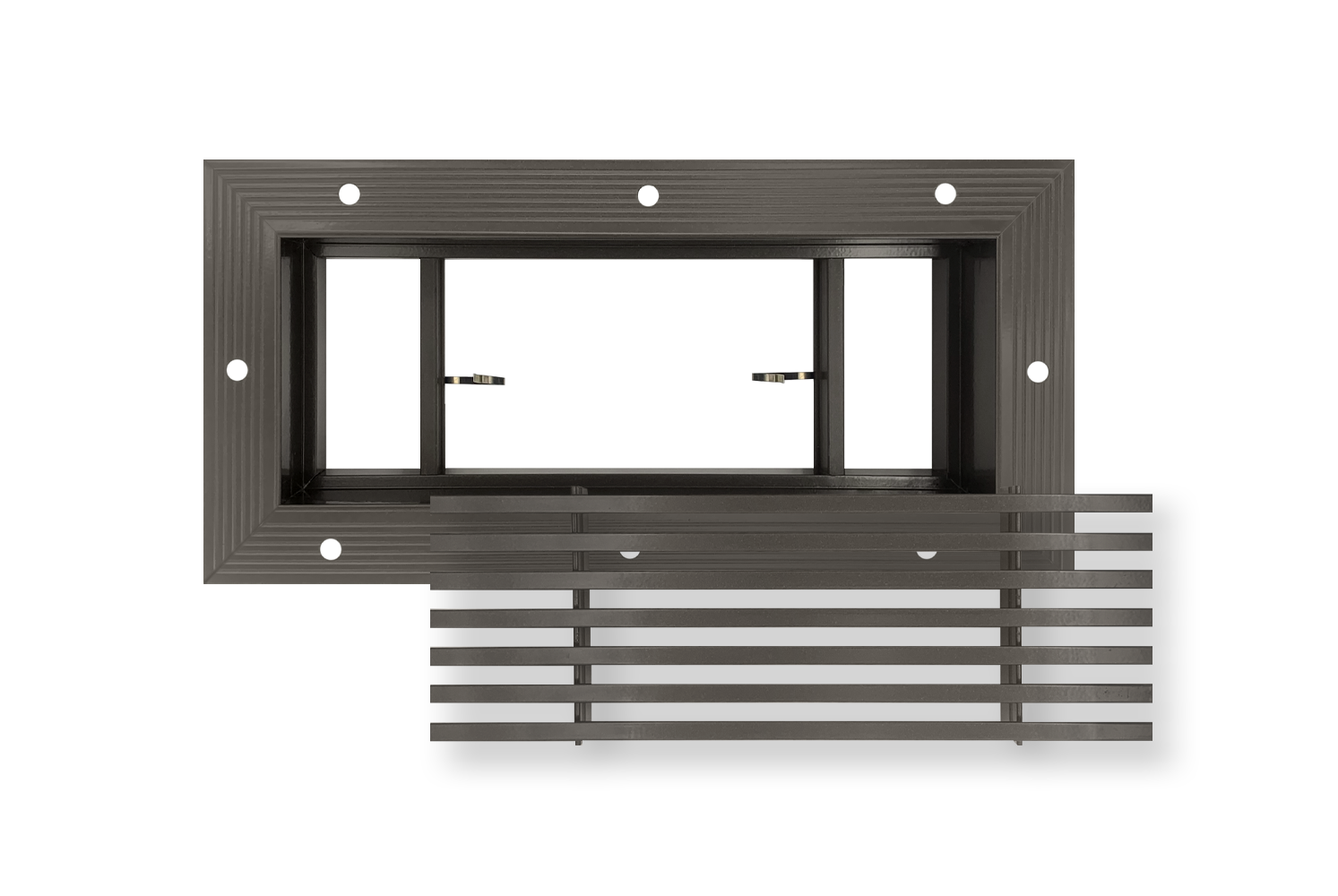 Dayus DABLRJ Removable Core Bar Linear Grille Concealed Flange Brown