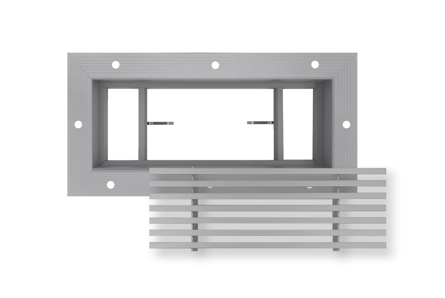 Dayus DABLRJ Removable Core Bar Linear Grille Concealed Flange Silver